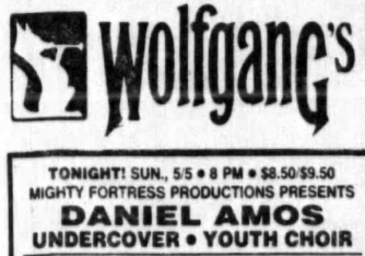 Daniel Amos at Wolfgang's 1985